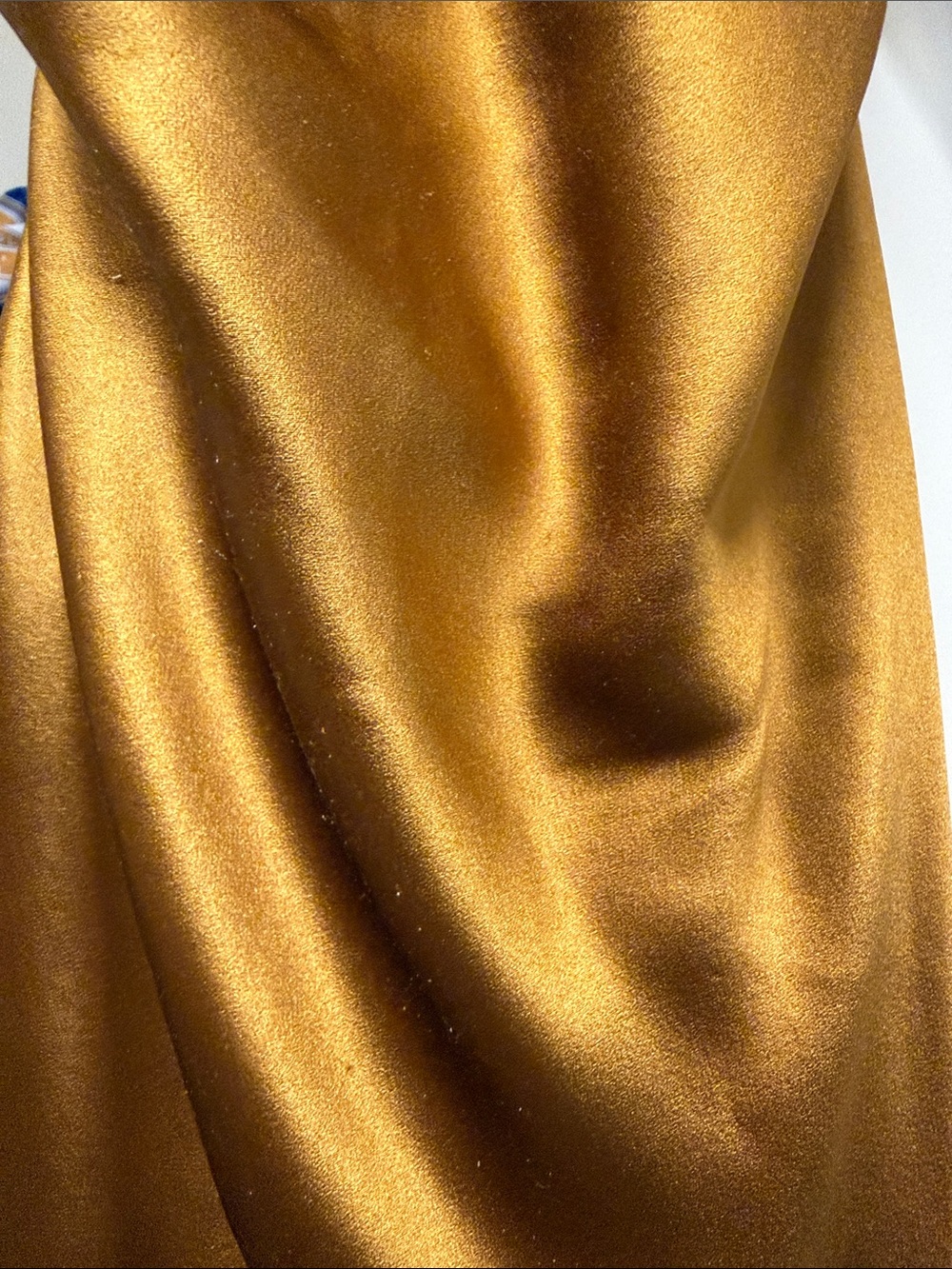 Strapless Gold Silk Evening Gown - Picture 5 of 7